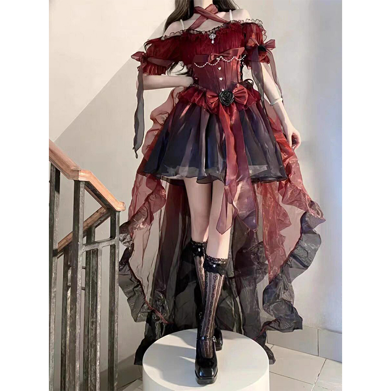 Evening Party Dress Lolita Suspender Dress Puffy Princess Dress Wedding Lolita Christmas Gown Dress