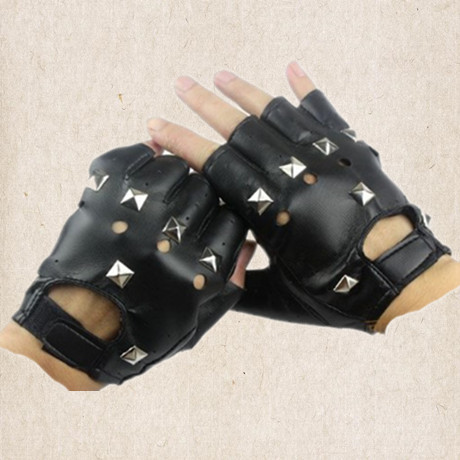Love Interest Supplies Men's Gay Gay Gay Men's Main Decoration Spice Gloves Leather Multi-Nail Leather Gloves Bar Performance Dress