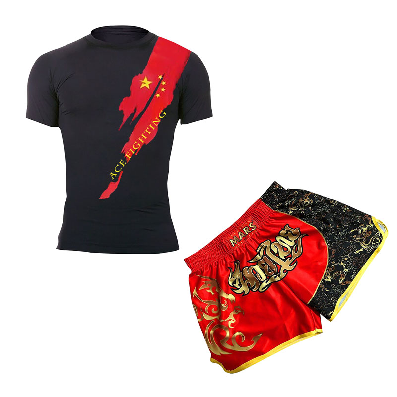 Taiquan Shorts Male Casual Wear Martial Arts Percussion MMA Short Sleeve Custom Training UFC Fitness Speed Dry Tight Fit Suit