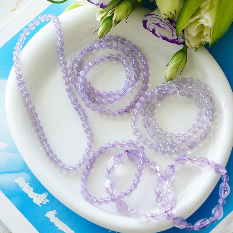 Natural Amethyst Crystal Bracelet, Dreamy Lavender Amethyst Bracelet, Good Luck in Career and Wealth, Niche Jewelry, Birthday Gift