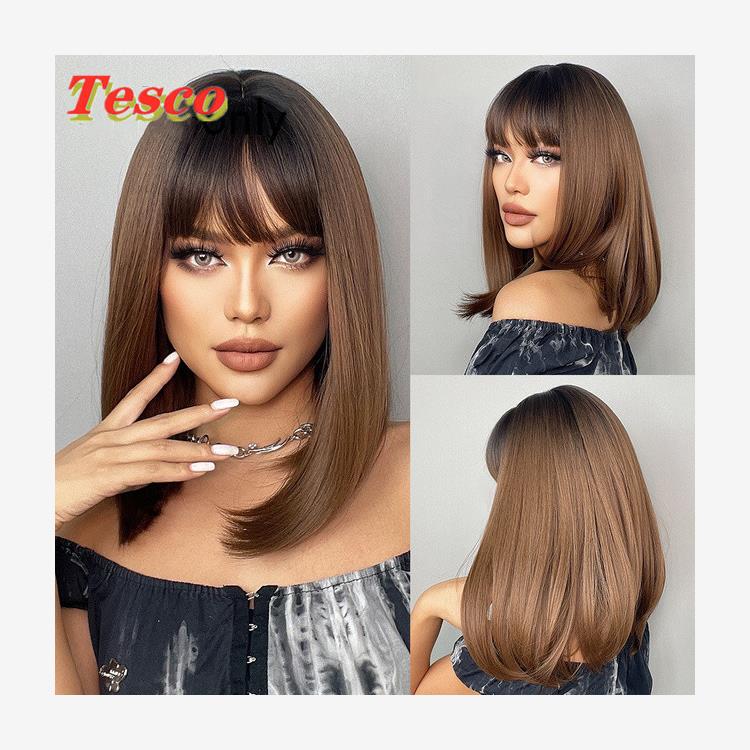 Short Wig Bob Blonde Wig Female Hair Short Wig Bob Blonde Hair with Bangs for Women