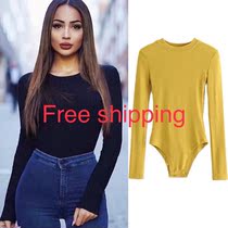Newfall stretch Slim women clothes jumpsuit plain tight tops