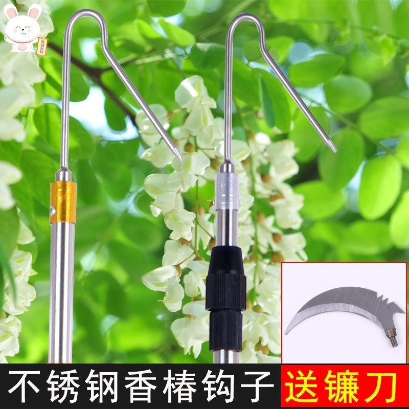 Pick up the scent of the toon of the Chinese toon Sprout Money Off Elm Money Off the flower hook branches Branches Knife off Penang Telescopic Rod 6 m Superhard with hook