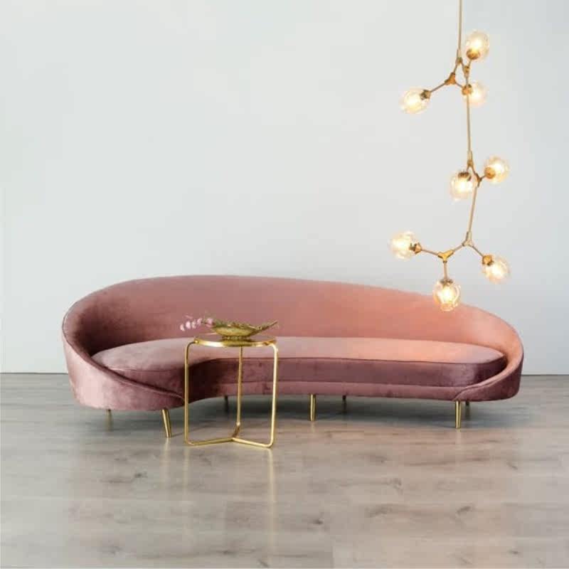 American Light Luxury Velvet Clothing Art Pink Twin Triple Creative Designer Living Room
