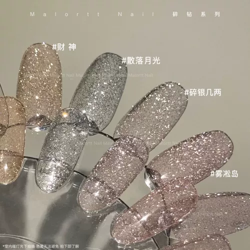 Взрыв измельченной буровой доспехи масляная резинка измельченное серебро несколько туманного острова отражает прыжки с лаком для ногтей.