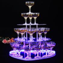 New wedding props Champagne tower Acrylic wine tower shelf three-layer five-layer wedding celebration annual meeting party cup tower