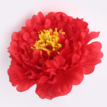 Simulation peony flower big peony flower head wedding flower wall background decoration silk cloth fake flower floral headdress shoe flower stage Flower