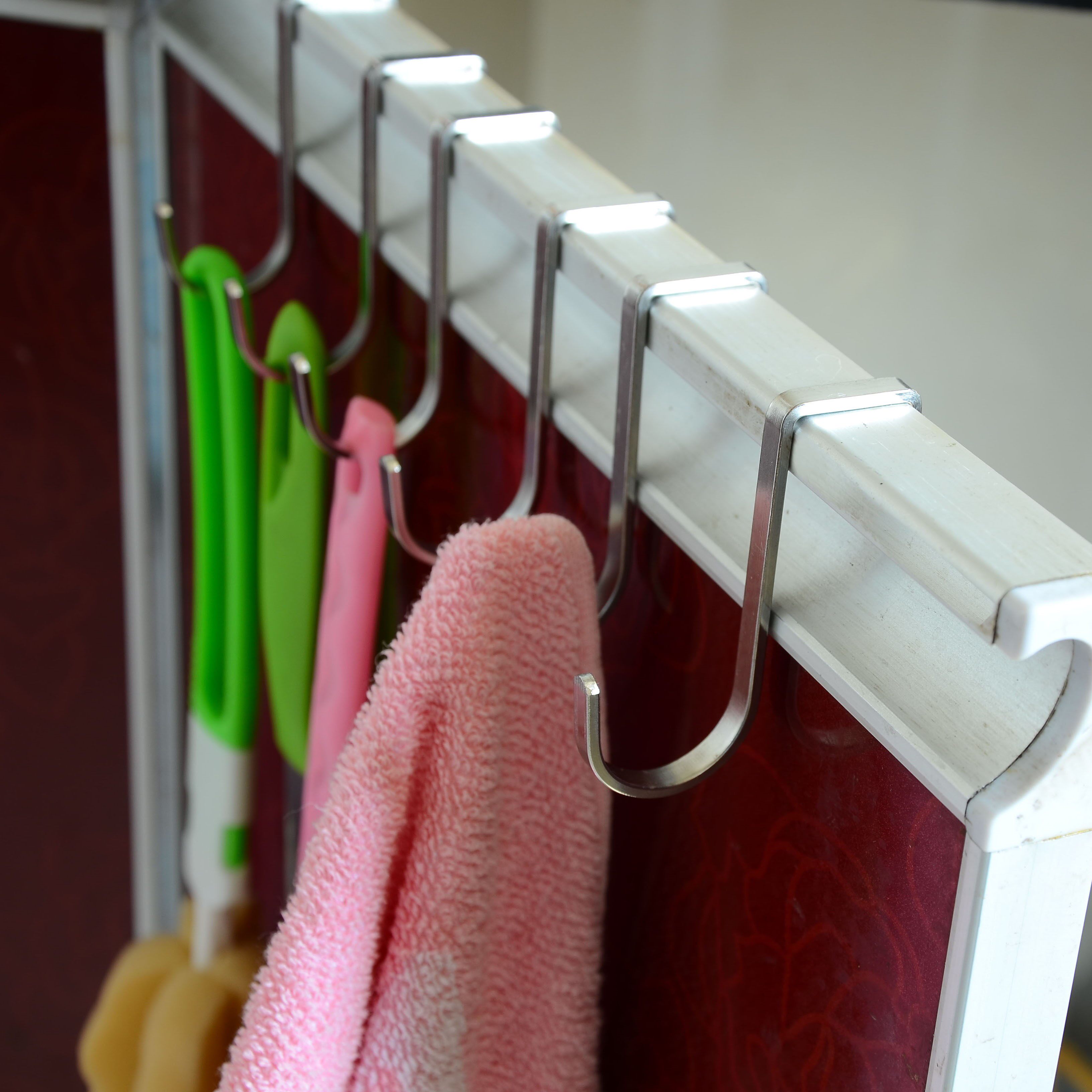 Theft-proof mesh windproof hook stainless steel double hook S type hook bathroom Kitchen S shaped hook cabinet door rear Dormitory Bedside Hook