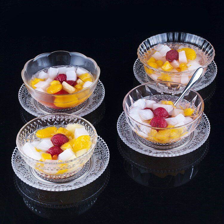 Preferred fruit dish glass bowl dessert bowl ice cream bowl cold drink crystal large capacity round single transparent