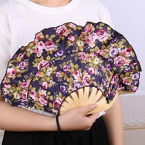 New summer ladies out sun sun hat foldable bamboo fan hat one hat dual use