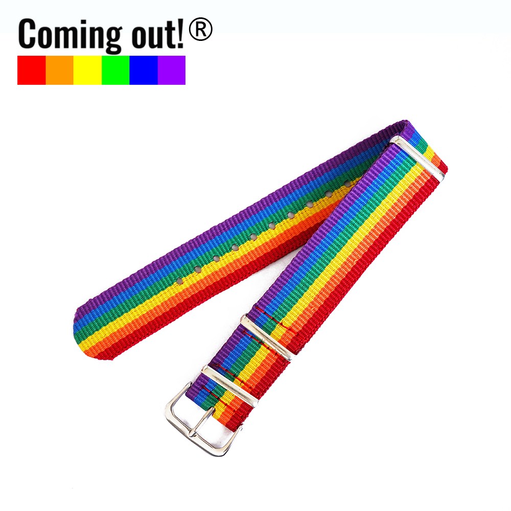 Alloy Buckle 20Mm, No Logo (Simple Decoration) & Color Is Subject To Option DrawingComing   out ! Hexachrome  rainbow All in one watch band Bracelet Wristband LGBT comrade primary Delay girl ornaments