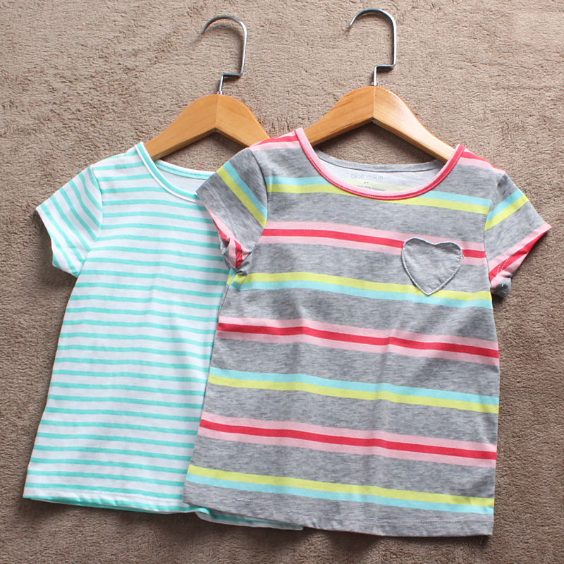 D422-D4 85-105 yards for children's children's summer short sleeve T-shirt summer clothes half-sleeve middle child girl's foreign trade
