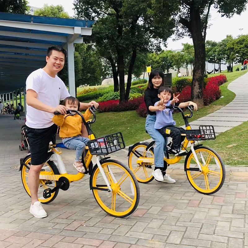 Public Enjoy Bike Front Electric Bike Sit Board Child Seat Folding Street Rabbit GREEN TANGERINE BEAUTY REGIMENT