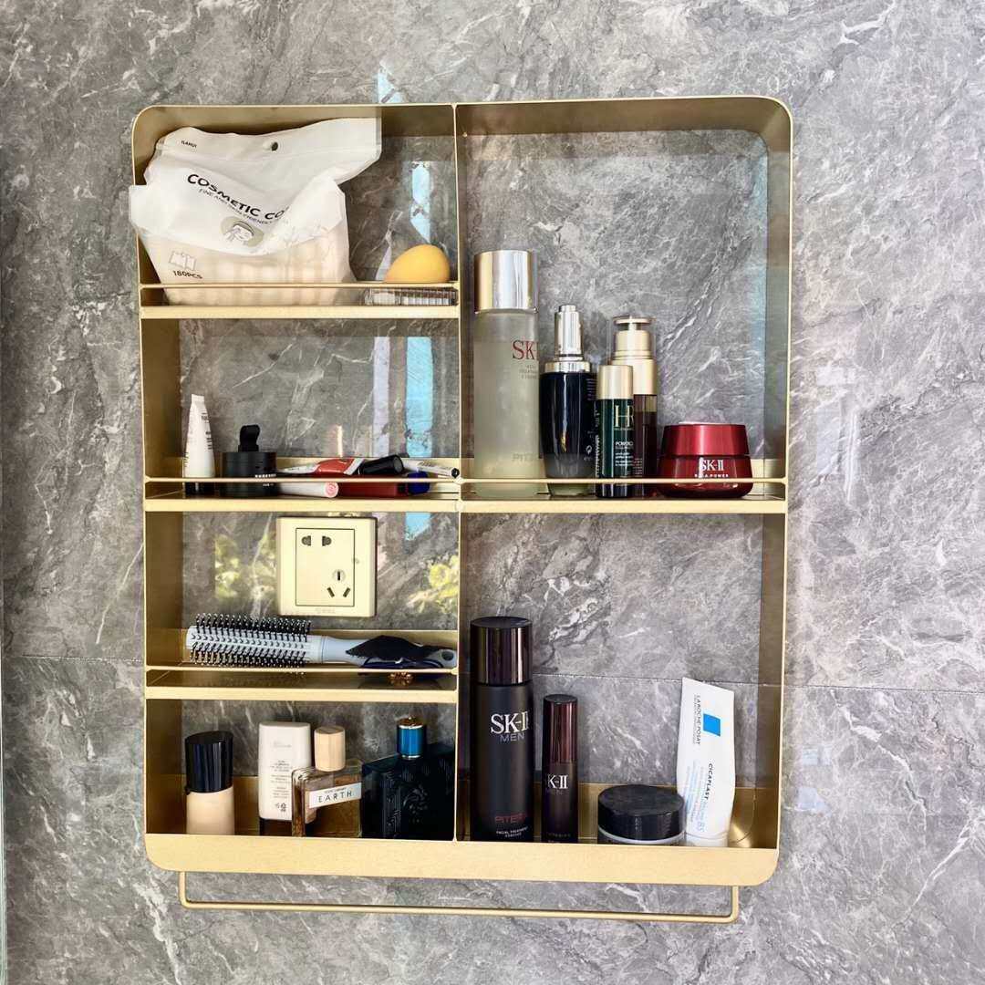 Perforated dressing room Bathroom Wall Shelf Wall-mounted Table Face Bathroom Toilet Wash Terrace towels Towels