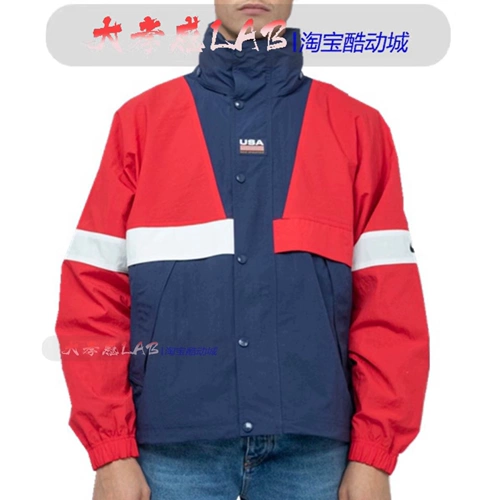 Nikelab USA American Team Retro Sports Leisure Осенью и зимняя теплая толстая куртка CD6374-657