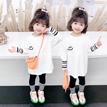 OKAIDI French girl 2022 springtime long sleeve suit children with long sleeves Tide bottom leisure Two sets of damp