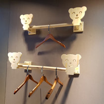 Clothing store childrens clothing display stand solid wood front rack womens childrens clothing shelf wooden side hanger wall rack