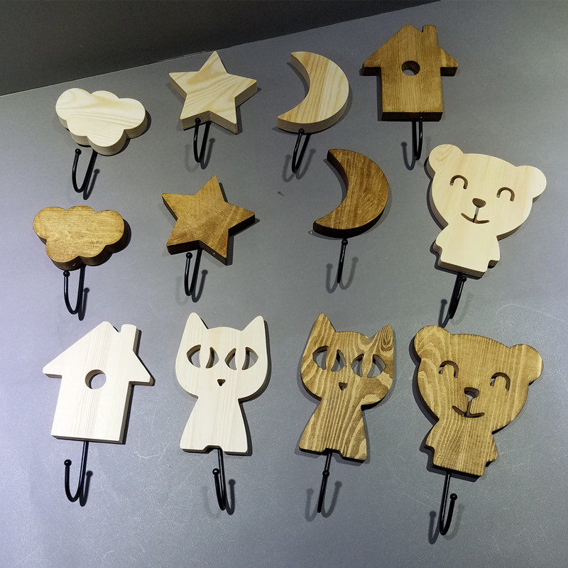 Clothing Store Hook Upper Wall Free of punching Hanging Clothes Hook Children Clothing Shelves No Mark Hooks Creative Wall Hanging show-Taobao