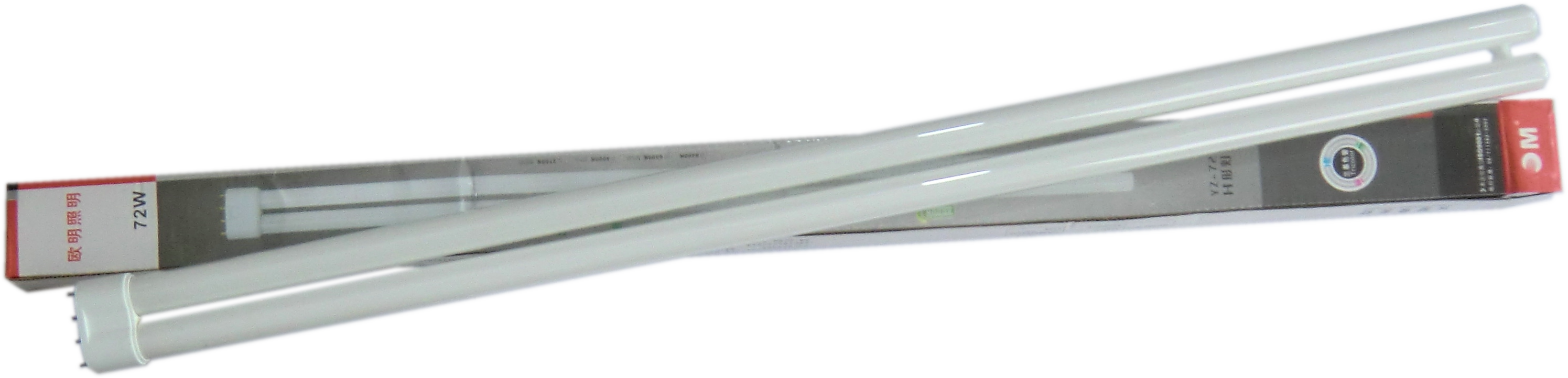 Omega 4-pin H-pipe 72W white light tricolour H-type lamp tube four-pin suction light tube h energy-saving lamp tube