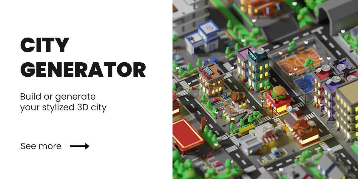 城市生成预设 City Generator - Blender预设-魔酷网