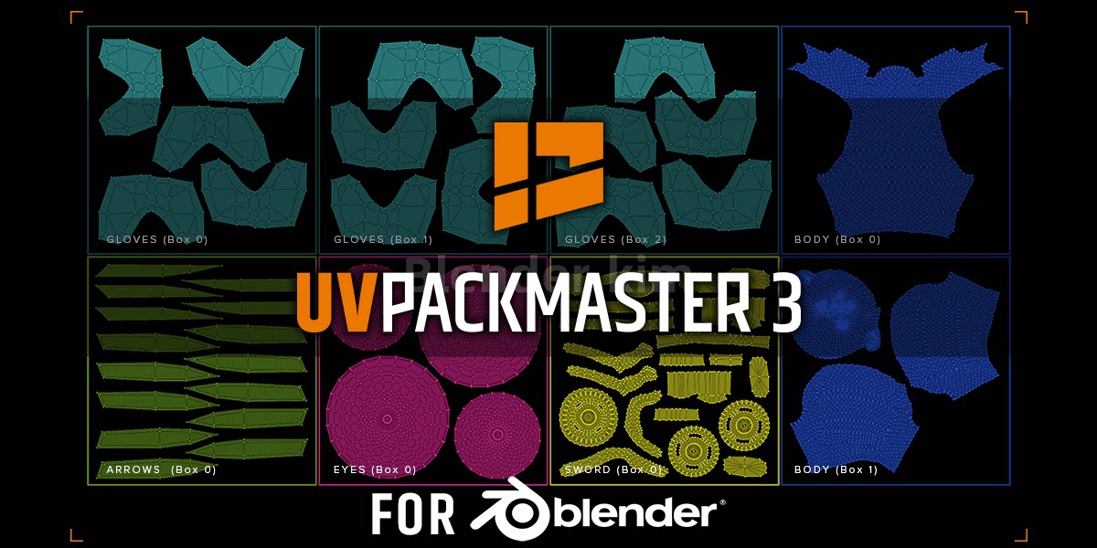 快速展UV插件功能齐全的UV贴图打包工具 UVPackmaster PRO - Blender插件-魔酷网