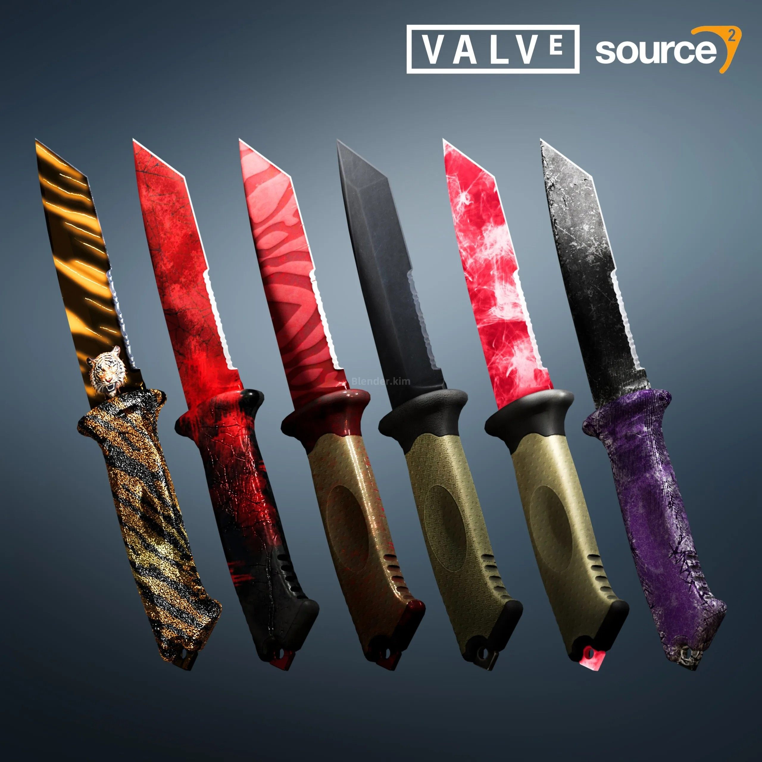 csgo 熊刀（6 different skin，pbr remake）-魔酷网