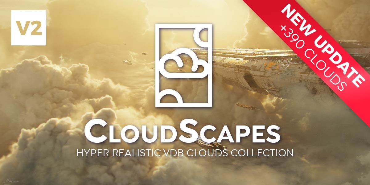 395组体积云生成插件 Cloudscapes – Hyper Realistic Vdb Clouds Collection – Blender插件-魔酷网