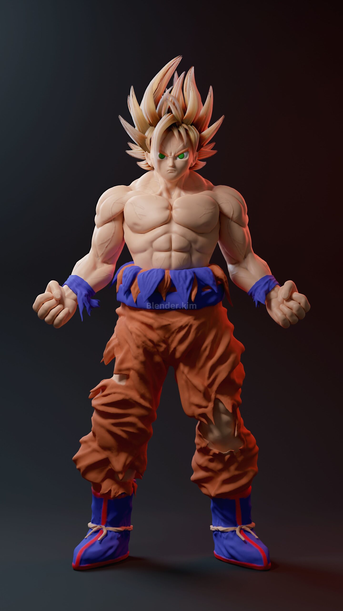 七龙珠、孙悟空超级赛亚人blender，c4d模型3Dmax   材质以打包-魔酷网