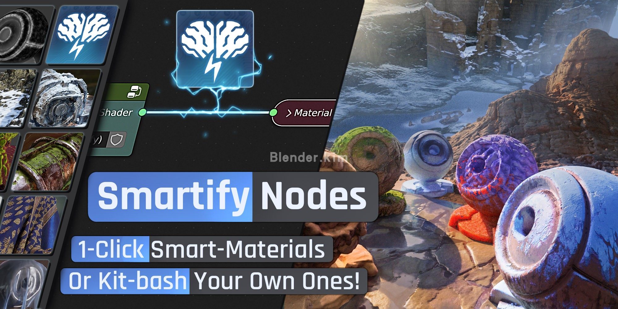 材质效果插件 Smartify Nodes - Blender插件-魔酷网