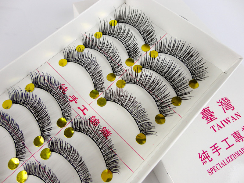 Nhật Bản handmade Đài Loan lông mi giả 270 dễ thương dày tự nhiên trang điểm màu nude bông trên lông mi chéo tự nhiên - Lông mi giả mi giả