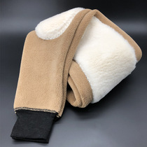 Long cotton pants for men Garnapping thickened Anti-cold winter High waist kneecap Senile Goat Suede Underpants Cashmere Warm Pants