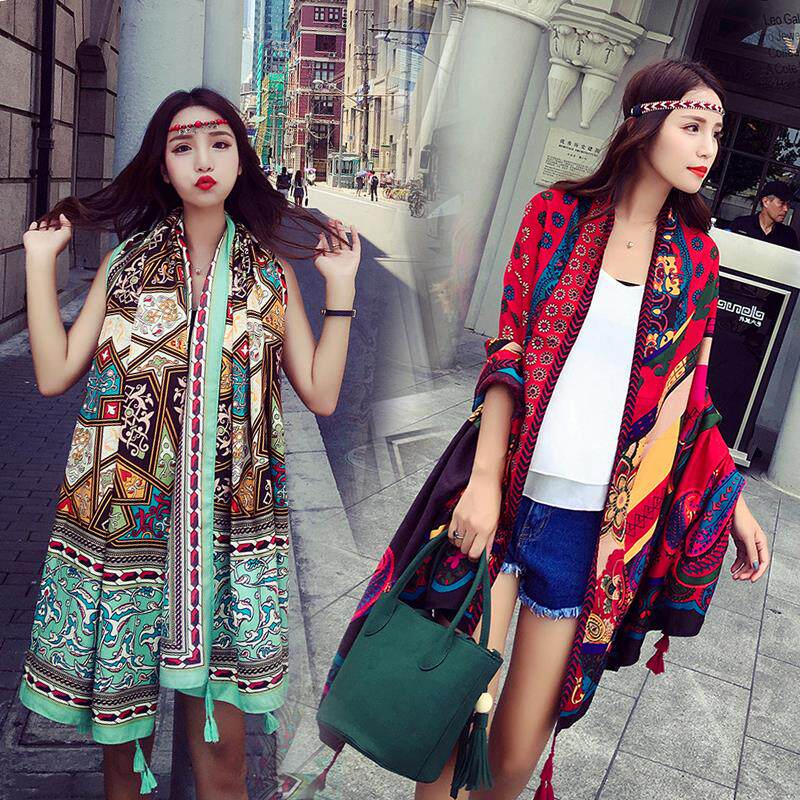 Sloth shawl style Tai Wai towel female national wind extra-large rectangular autumn and winter style early autumn winter outer skin wearing autumn and autumn