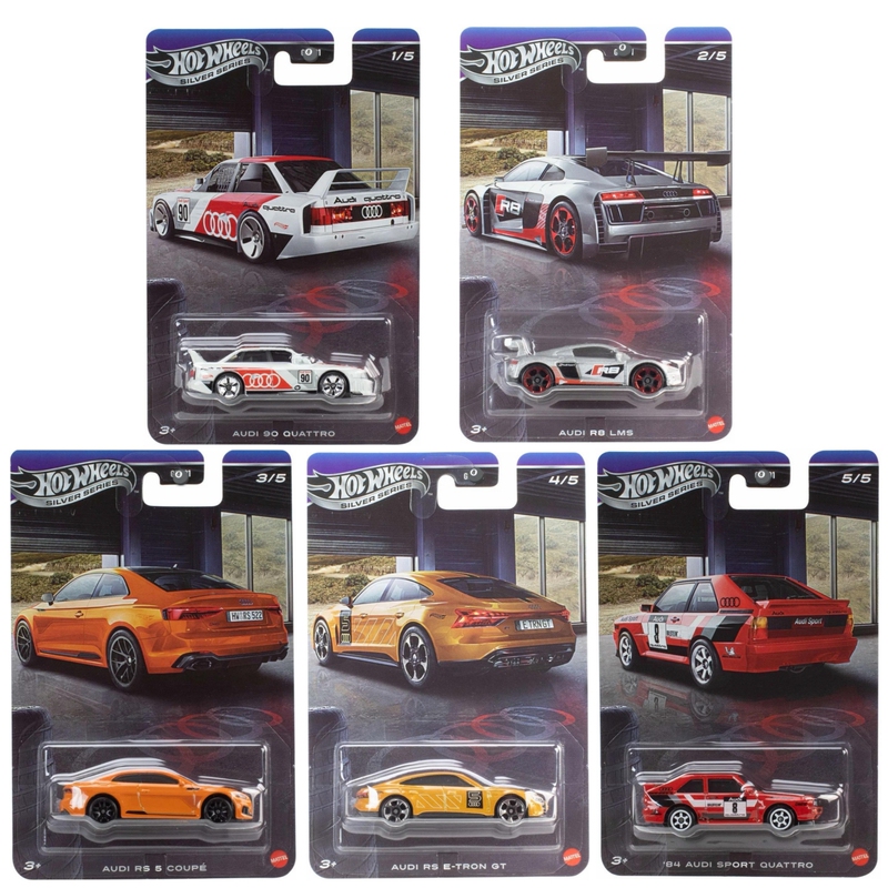 Hot Wheels Premium Silver Label Audi Series Grt01 Simulation Alloy Car Model