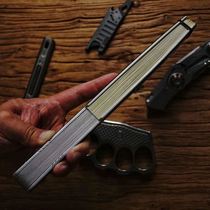 Anti-fan gold ancient metal folding fan boys iron XET fan wind carry fan domineering empty body white folding aluminum alloy bone