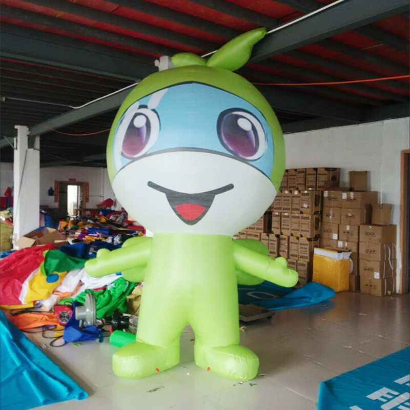 Customized green tooth cartoon spool mode clothing green plant mascot walk inflatable vegetable gas ventilator