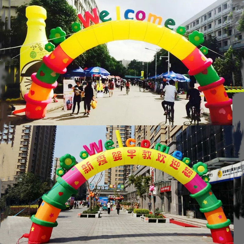 Inflatable kindergarten welcomes letter WELLCOME Arches Balloon Flower Loving Baby Birthday Iridescent Door Air Mold