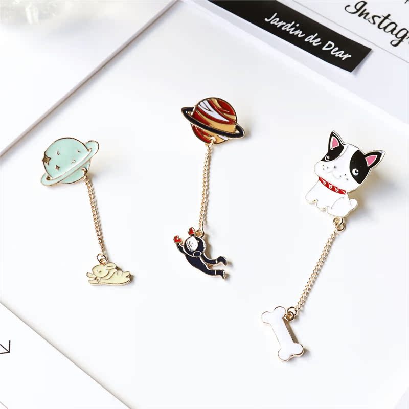 Nhật Bản và Hàn Quốc Túi sinh viên pin pin dễ thương trâm cài huy hiệu trâm cài cổ áo phiên bản Hàn Quốc của trang sức nữ - Trâm cài cài áo chanel
