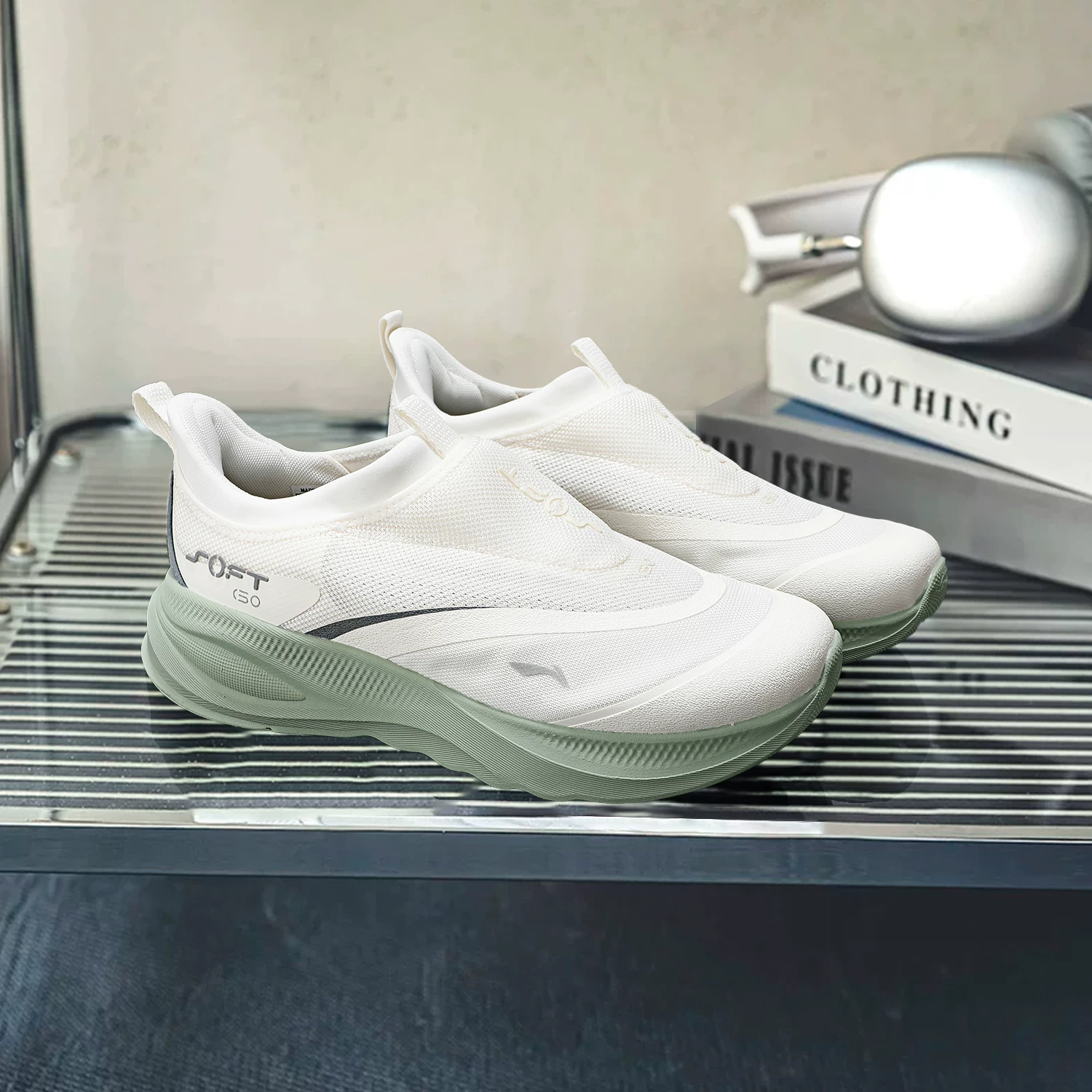 Стильная повседневная обувь Li Ning мужская летняя сетчатая дышащая спортивная обувь амортизирующие беговые мужские туфли