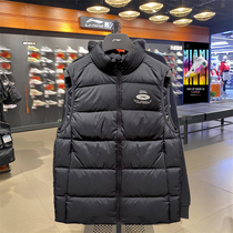 Li Ning Mens Duck Down Vest 2023 Spring and Autumn Warm and Healthy Lightweight 90% Short Stand Collar Vest AMRT015