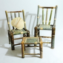 Bamboo Chair Leaning Back Chair Home Old Fashioned Bamboo Chairs Handwoven Rattan Chair Balcony Bamboo Stools Small Square Bench Short Bench