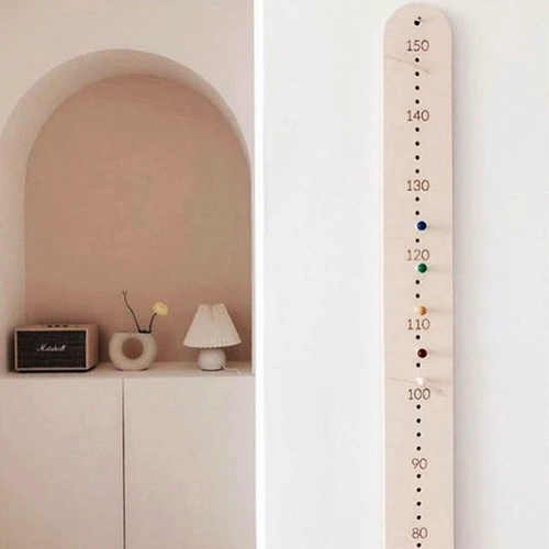 Линейка высоты из цельного дерева в стиле Ins, подвесное украшение, измерение и изображение роста ребенка, линейка для рисования, украшение для детской комнаты, украшение для стены, реквизит для фото
