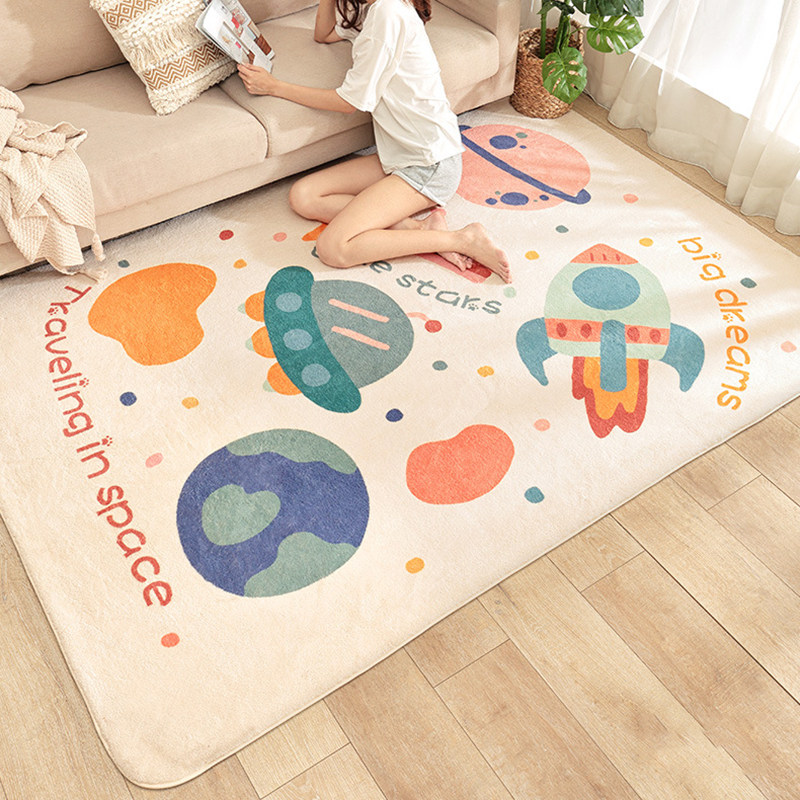 ins wind cartoon lamb suede rug drawing room tea table bedroom full of plush ground mat for home children's room bedside blanket