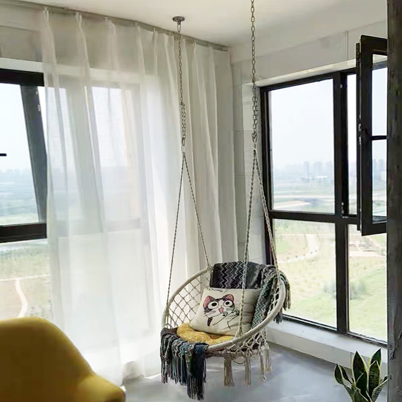 INS net red tassel swing hanging chair indoor adult children's home balcony homestay suspended ceiling hanging hanging basket cradle