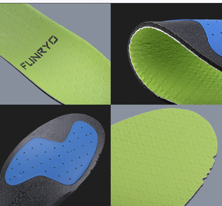 FUNRYO bee sharp men PORON bóng đá lót lót thể thao đệm non-slip mồ hôi thấm khử mùi lót thoáng khí lót giày silicon chống rộng giày