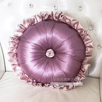 European round pillow with core pillow luxury bedding decoration bag multi-color can be customized cushion flying edge round pillow