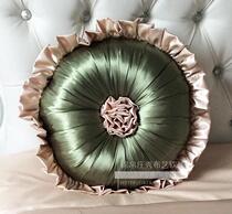 European-style pillow neoclassical round Pillow sofa cushion bedding decoration round pillow simulation silk nap pillow round core