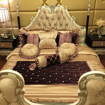 Model room bedding neoclassical bedding European bedding custom purple bedding washed silk bedding high grade nude sleep