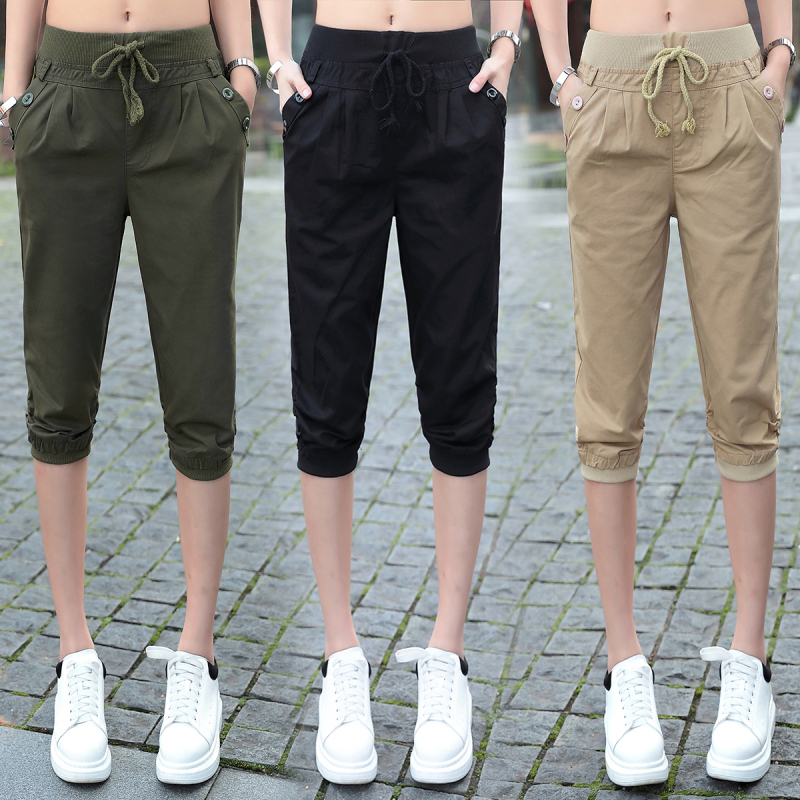 Women's Summer New Style Pure Cotton Pants, Cargo Pants, Casual Pants, Five-Sixths Length Pants, Outerwear Shorts, Half Pants Women's Summer New Style Pure Cotton Pants, Cargo Pants, Casual Pants, Five-Sixths Length Pants, Outerwear Shorts, Half Pants
