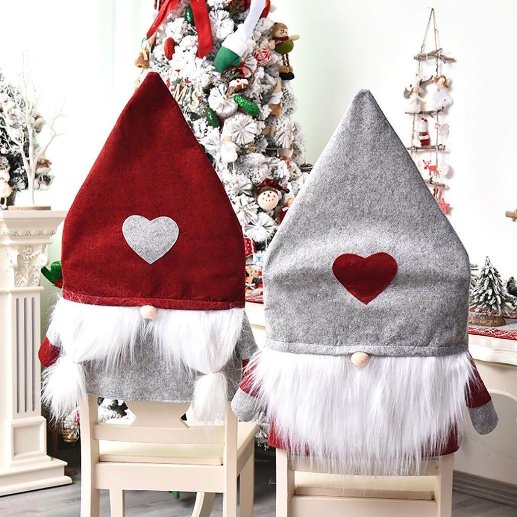 Christmas Chair Covers Santa Claus Hat Christmas Dinner