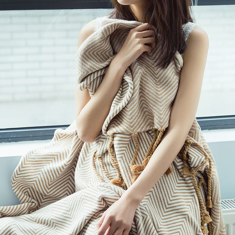 Touch Miss Nordic Air Conditioning Blanket Knit Blanket Office Sofa Blanket Afternoon Nap Cover Blanket Casual Little Blankets